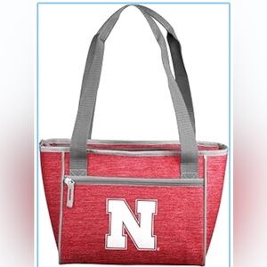 Logo Brands Nebraska Cornhuskers Crosshatch 16 Can Cooler Tote NEW